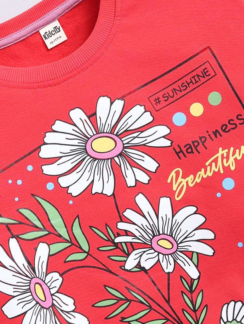 girls front print long sleeve sweatshirt - 22303065 -  Standard Image - 2