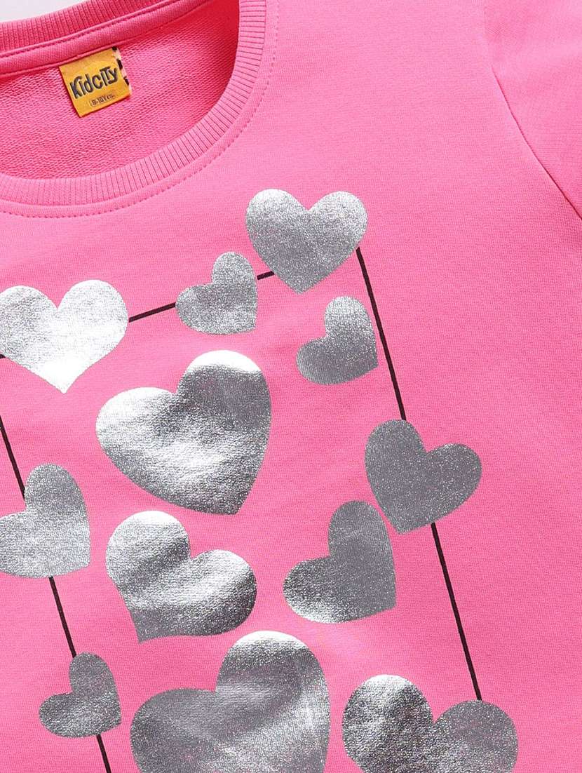 girls front print long sleeve sweatshirt - 22303070 -  Standard Image - 2