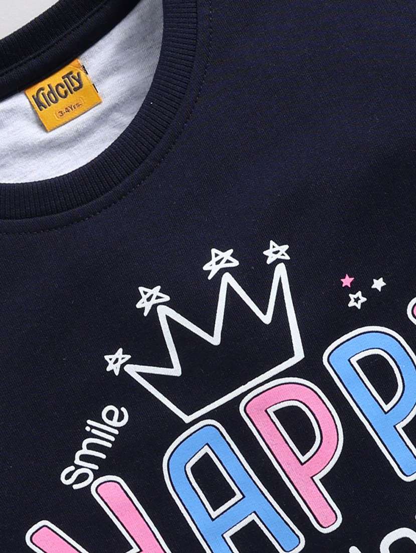 girls front print long sleeve sweatshirt - 22303083 -  Standard Image - 2