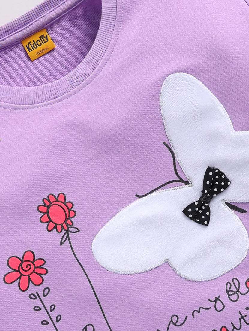 girls front print long sleeve sweatshirt - 22303084 -  Standard Image - 2