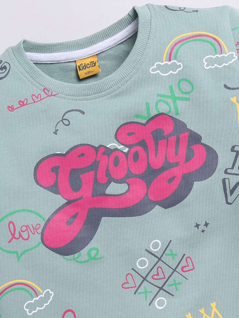 girls printed long sleeve sweatshirt - 22303085 -  Standard Image - 2