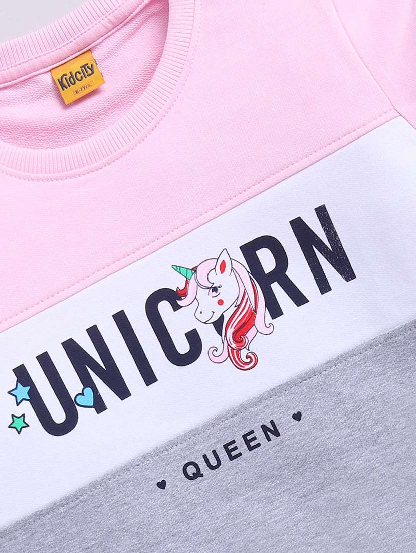 girls color block long sleeve sweatshirt - 22303094 -  Standard Image - 2