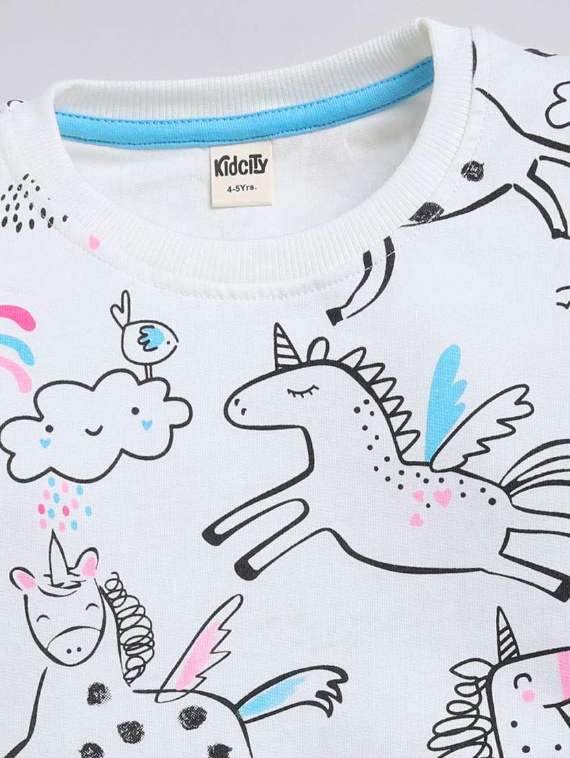 girls printed long sleeve sweatshirt - 22303102 -  Standard Image - 2