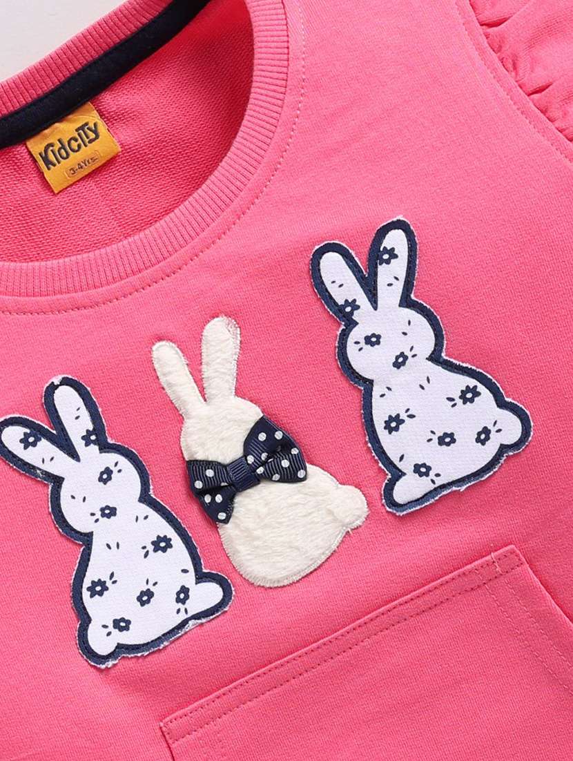 girls soild with work long sleeve sweatshirt - 22303105 -  Standard Image - 2