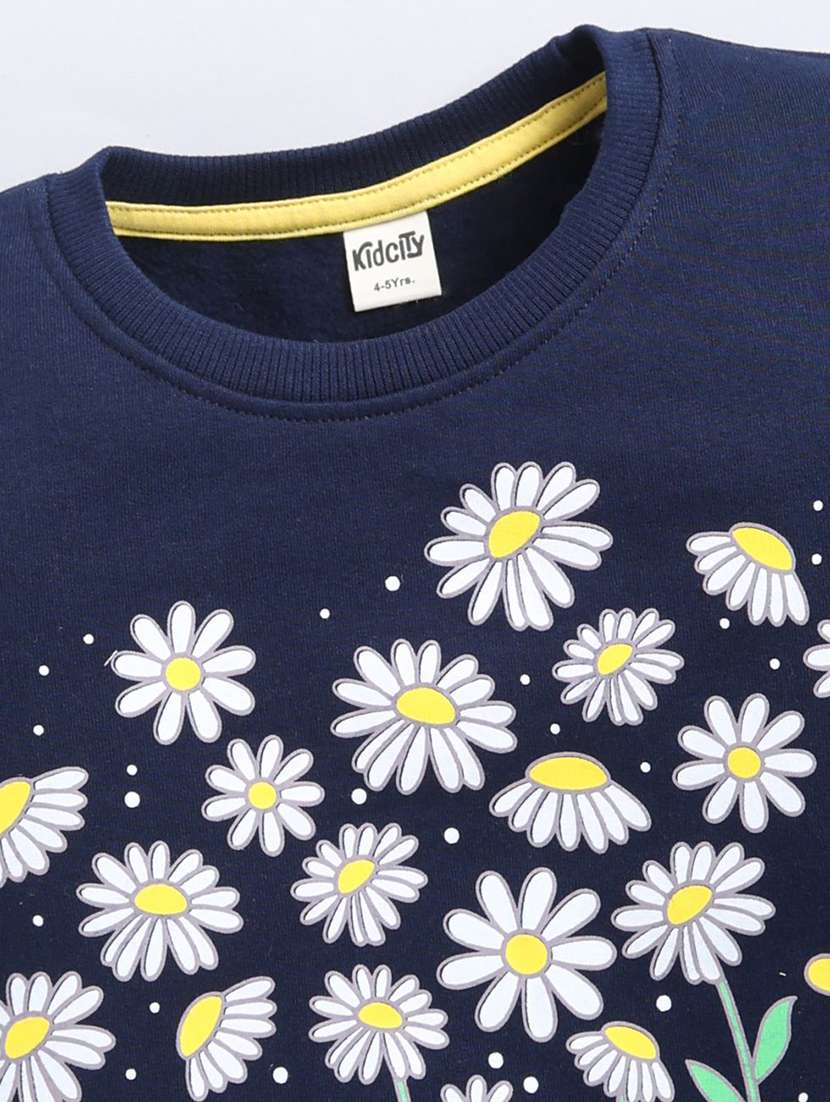 girls floral printed long sleeve sweatshirt - 22303108 -  Standard Image - 2
