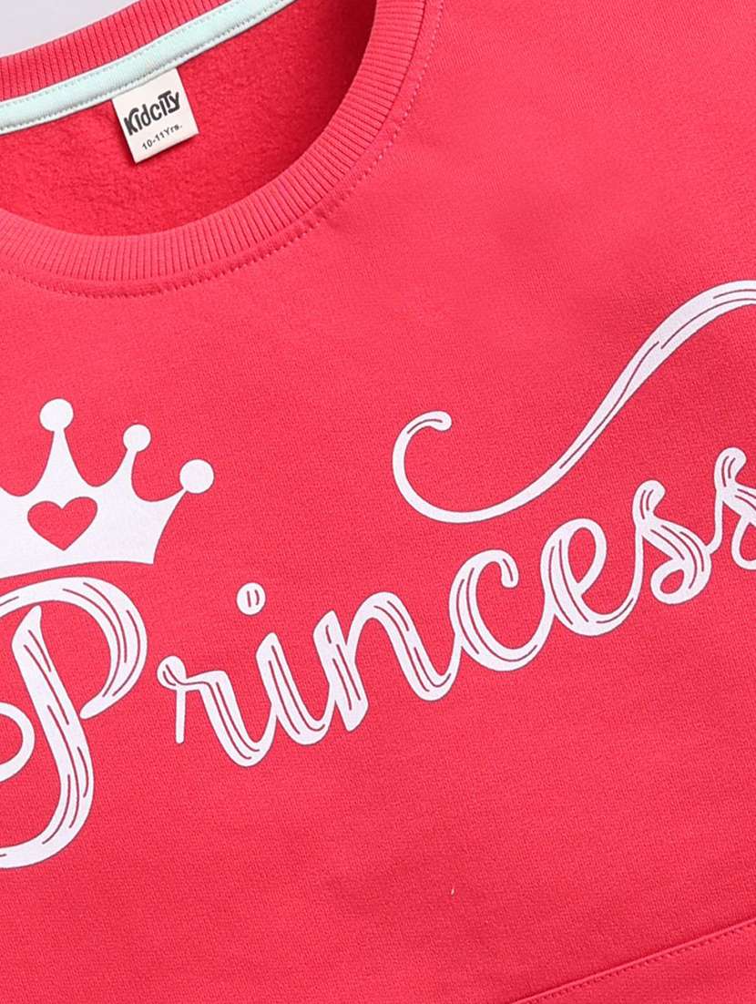 girls chest print long sleeve sweatshirt - 22303110 -  Standard Image - 2