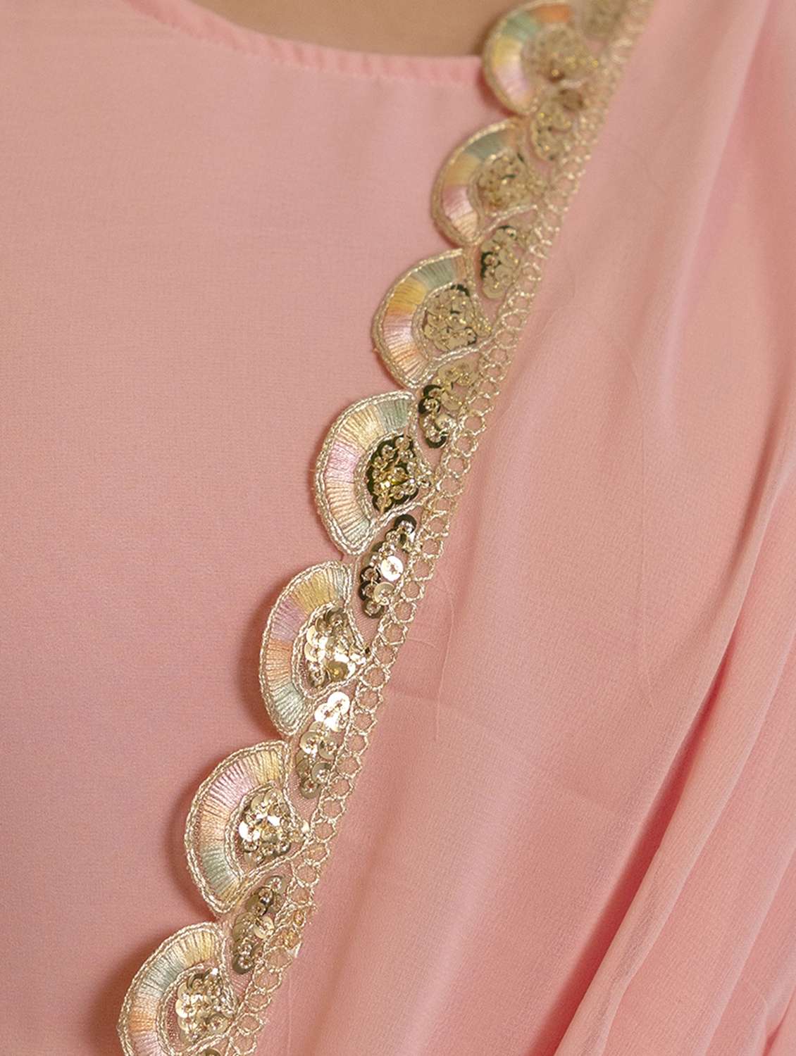 women solid pre-drape lehenga - 22303176 -  Standard Image - 7