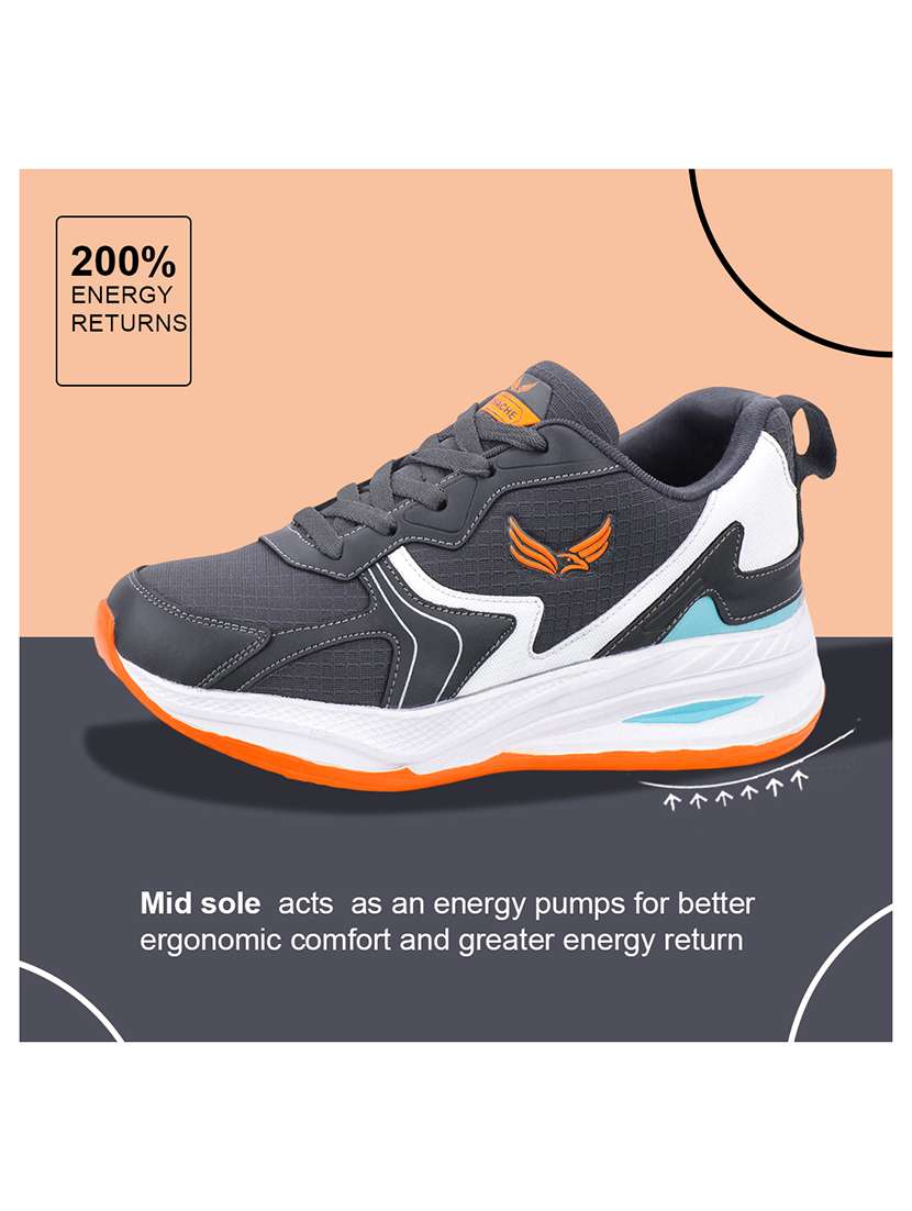 men grey lace up sport shoe - 22303507 -  Standard Image - 2