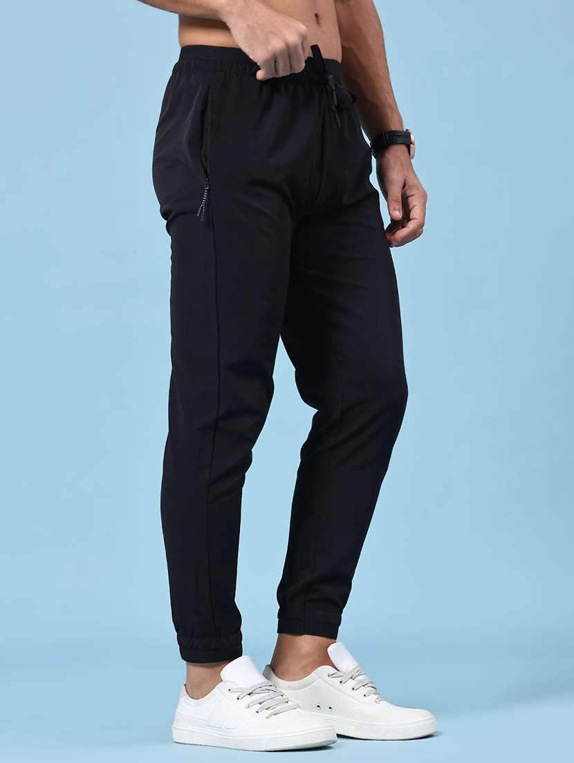 black cotton  full length track pant - 22304073 -  Standard Image - 2