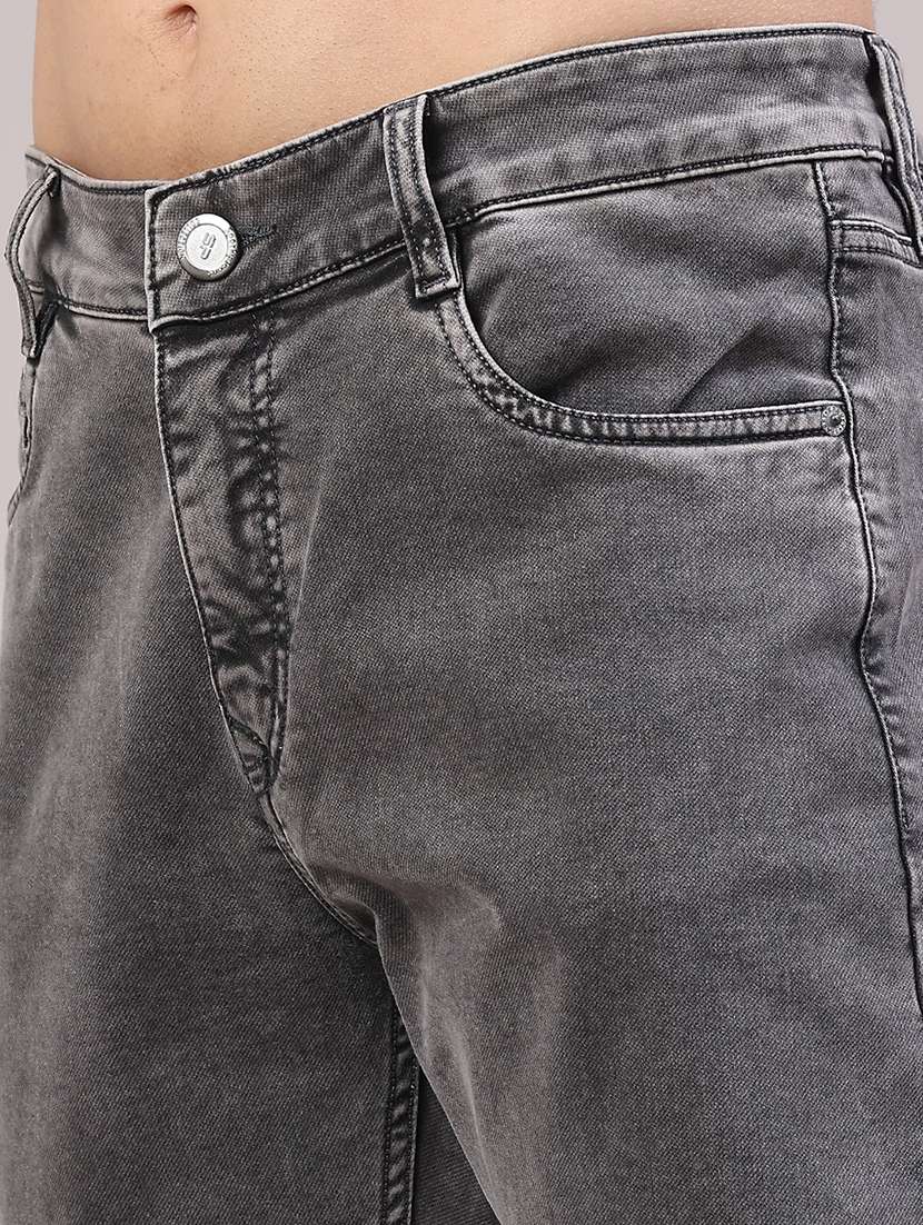 Men Plain Mid Rise Full Length Jeans - 22304322 -  Standard Image - 2