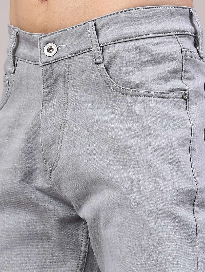 Men Plain Mid Rise Full Length Jeans - 22304328 -  Standard Image - 2