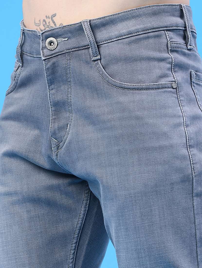 men plain mid rise full length jeans - 22304329 -  Standard Image - 2