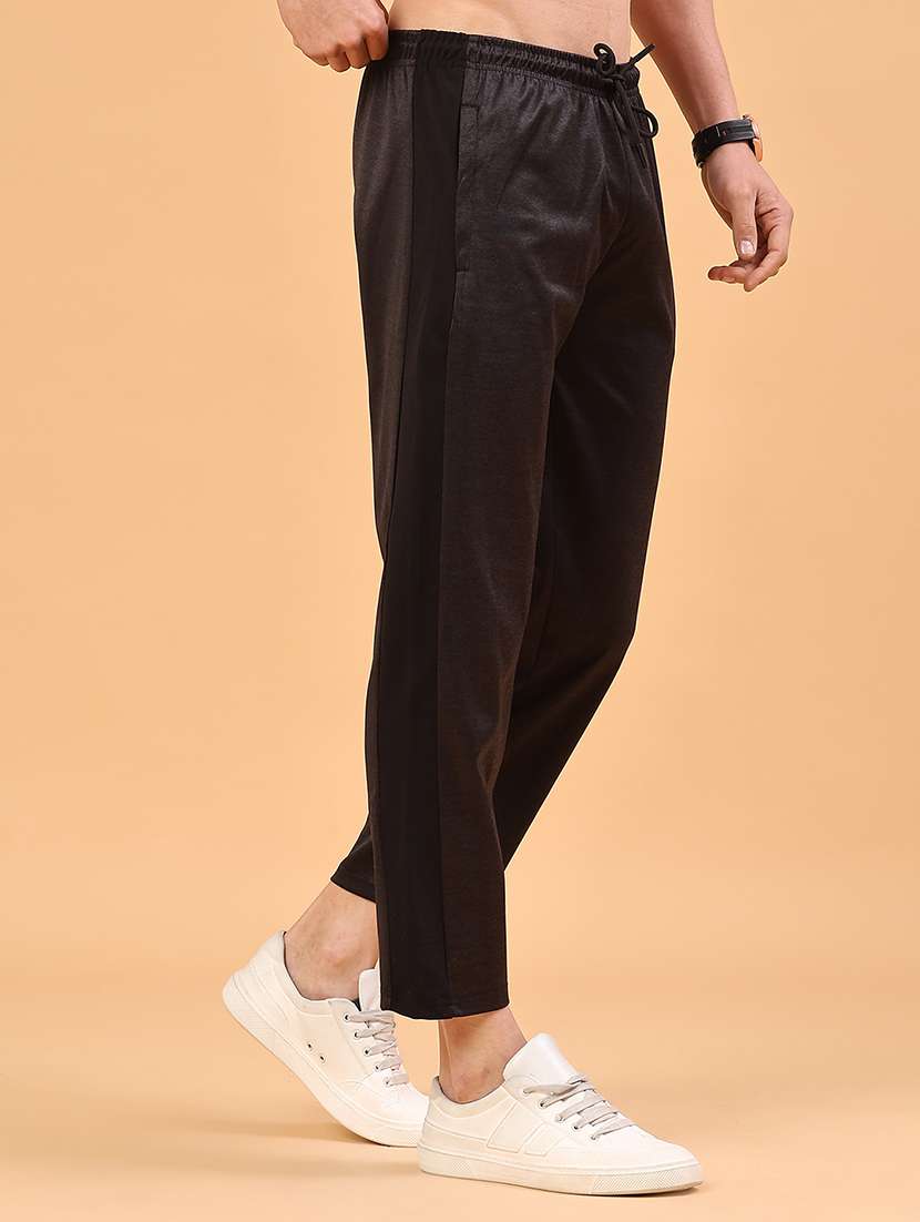 black polyester  full length track pant - 22304689 -  Standard Image - 2