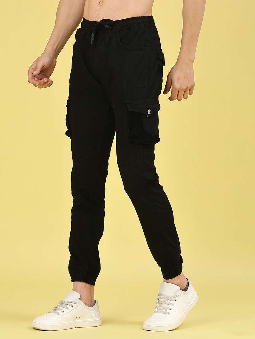 men solid mid rise regular fit jogger - 22304710 -  Standard Image - 2