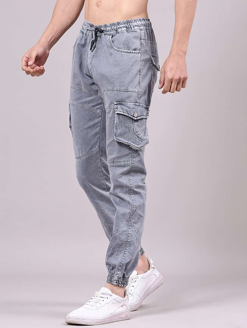 men solid mid rise regular fit jogger - 22304711 -  Standard Image - 2