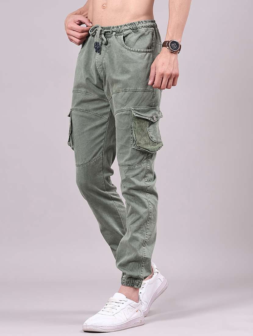 men solid mid rise regular fit jogger - 22304713 -  Standard Image - 2