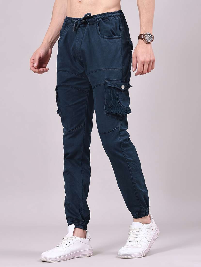 men solid mid rise regular fit jogger - 22304717 -  Standard Image - 2