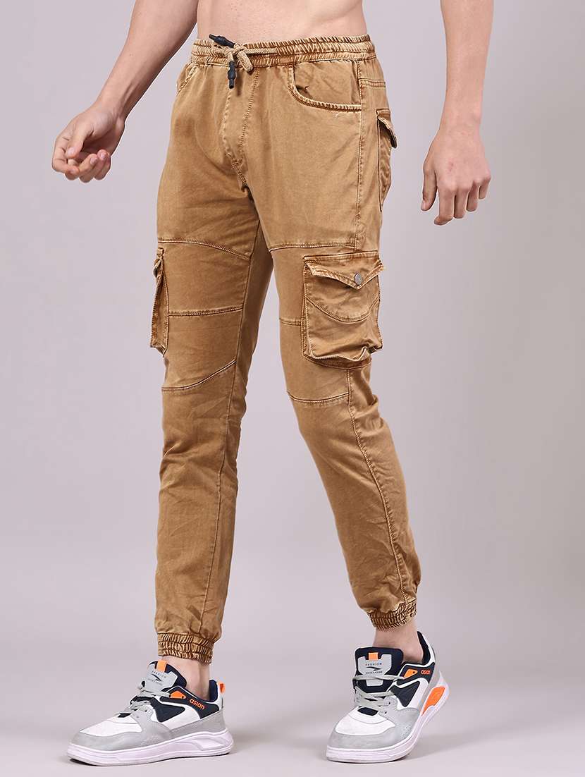 men solid mid rise regular fit jogger - 22304720 -  Standard Image - 2