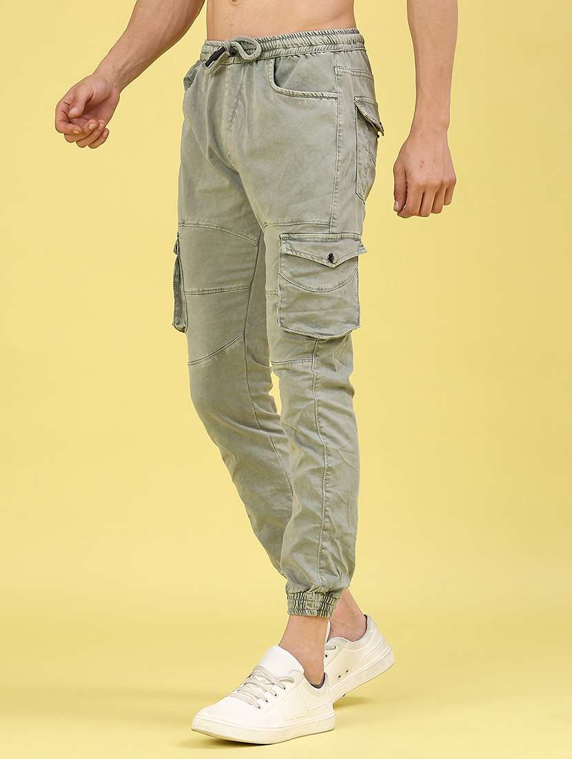 men solid mid rise regular fit jogger - 22304722 -  Standard Image - 2