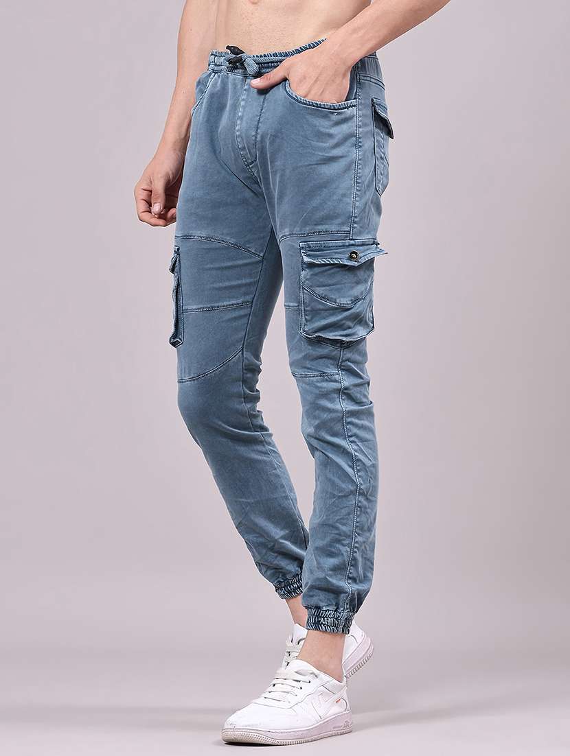 men solid mid rise regular fit jogger - 22304723 -  Standard Image - 2