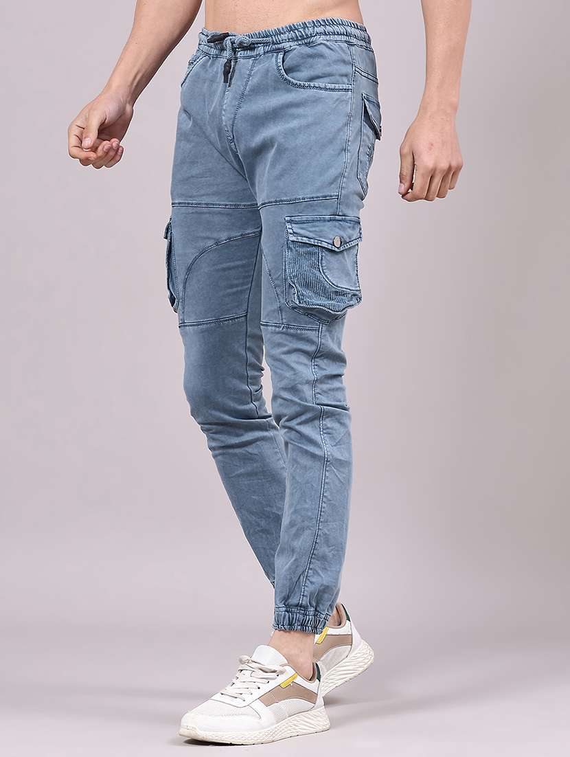 men solid mid rise regular fit jogger - 22304729 -  Standard Image - 2