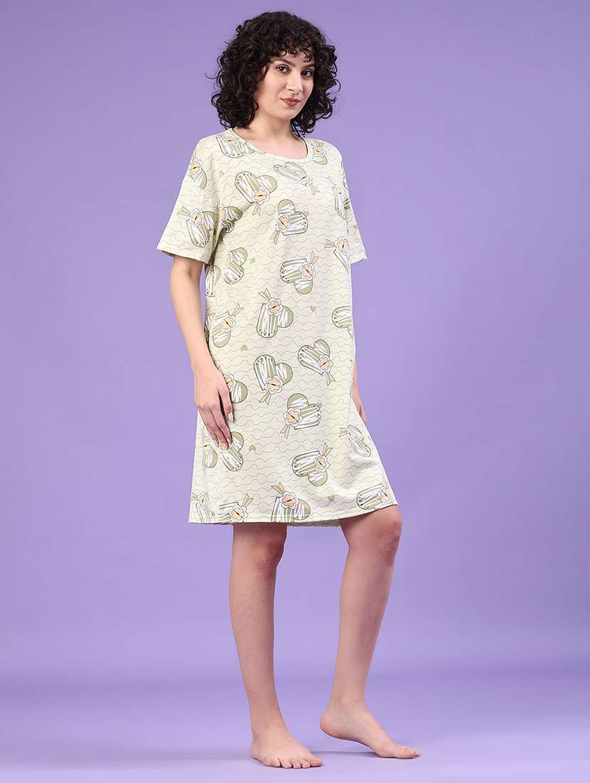 women printed short sleeve sleepshirt - 22304751 -  Standard Image - 2