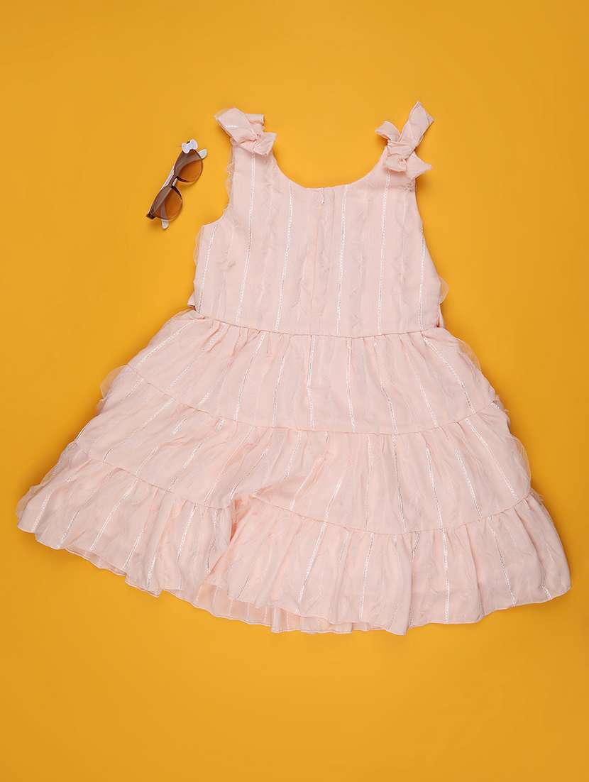girls self designed sleeveless flared frock - 22304761 -  Standard Image - 2