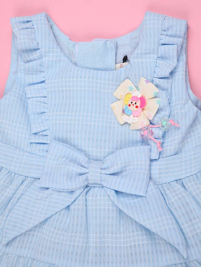 girls self designed sleeveless flared frock - 22304764 -  Standard Image - 2