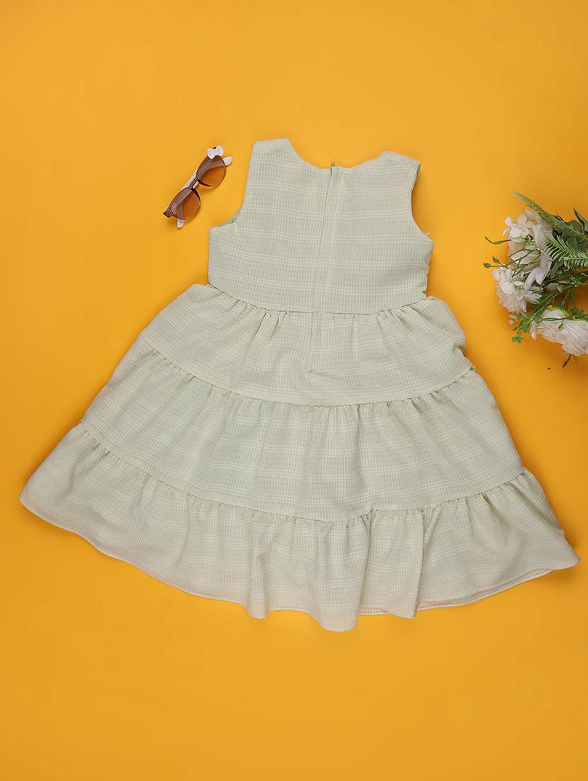 girls self designed sleeveless flared frock - 22304767 -  Standard Image - 2