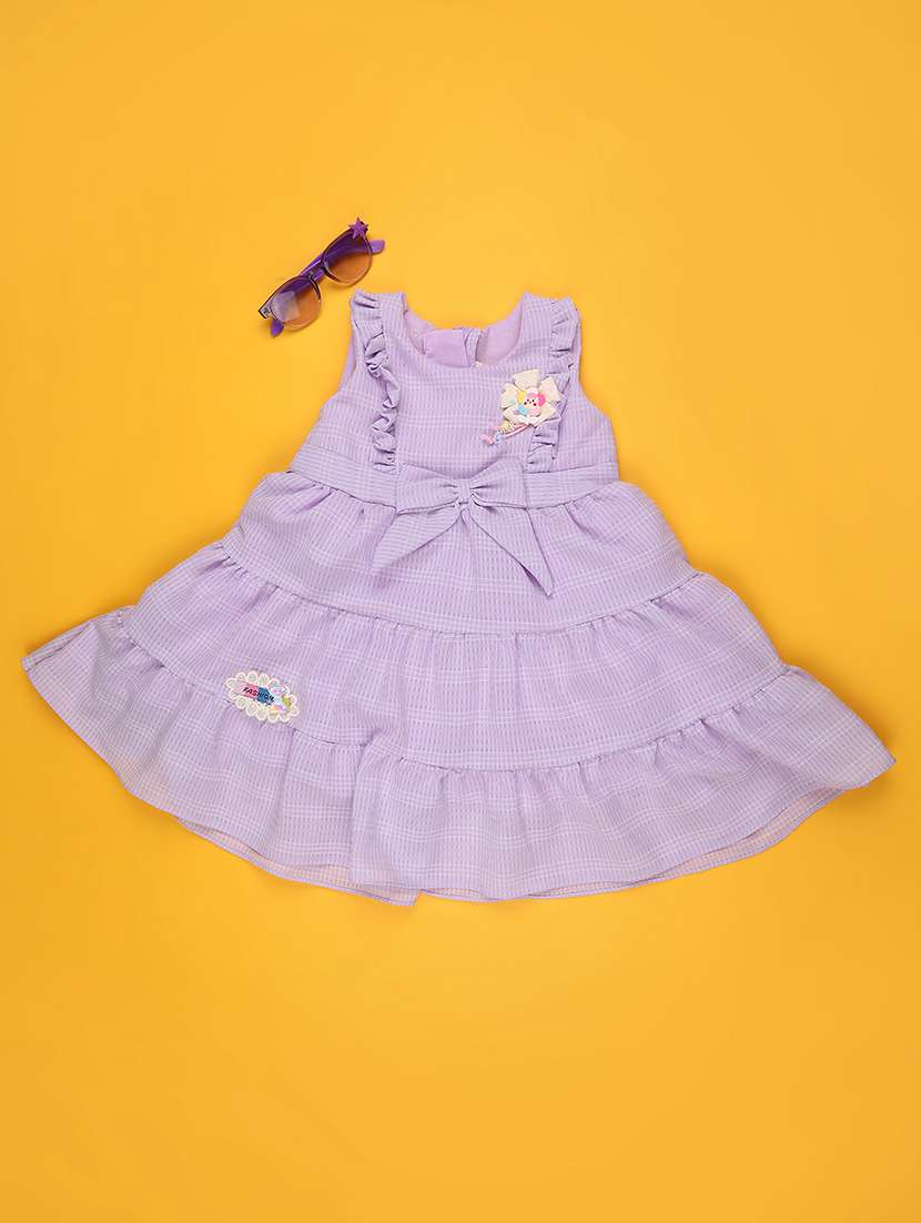 girls self designed sleeveless flared frock - 22304768 -  Standard Image - 2