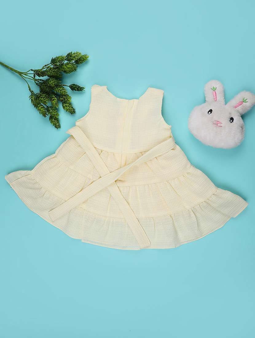 girls solid sleeveless tiered frock - 22304769 -  Standard Image - 2