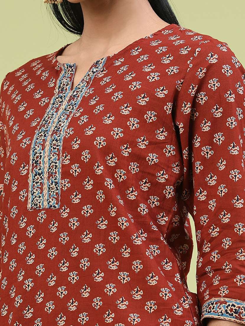 women printed three quarter sleeve kurta pant with dupatta set - 22304779 -  Standard Image - 2