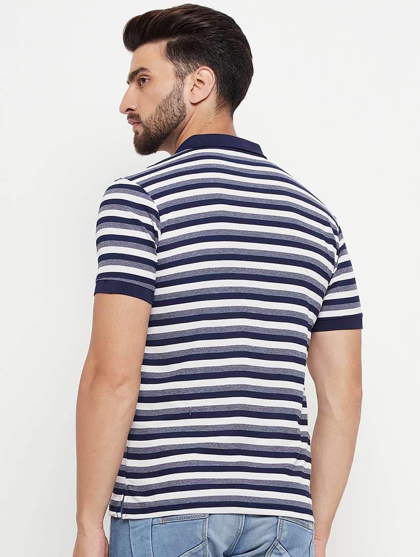 men striped short sleeve regular fit polo t-shirt - 22305002 -  Standard Image - 2