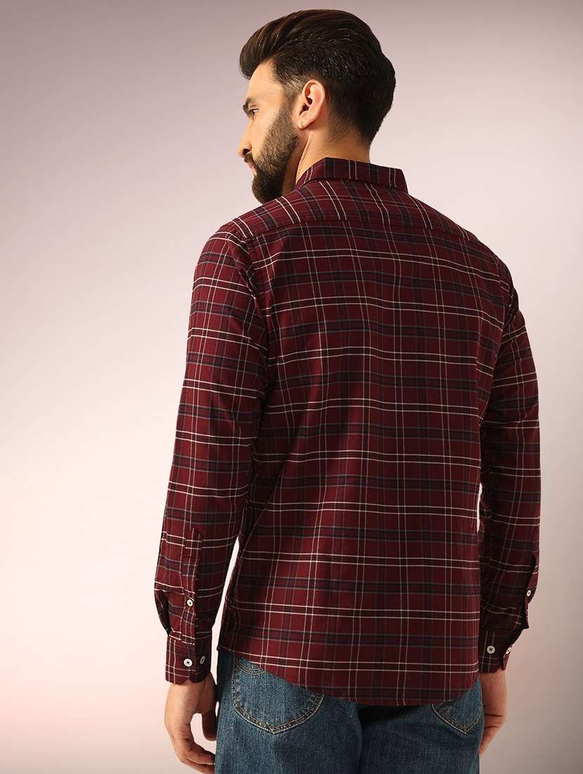 men checkered long sleeve regular fit casual shirt - 22305089 -  Standard Image - 2