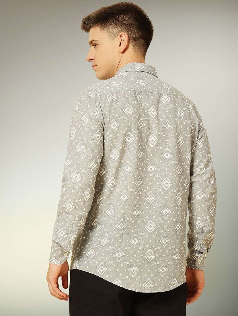 men printed long sleeve regular fit casual shirt - 22305092 -  Standard Image - 2