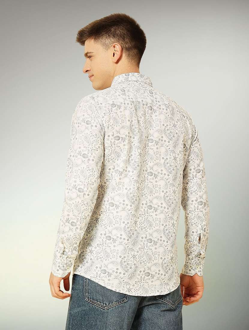 men paisley long sleeve regular fit casual shirt - 22305102 -  Standard Image - 2