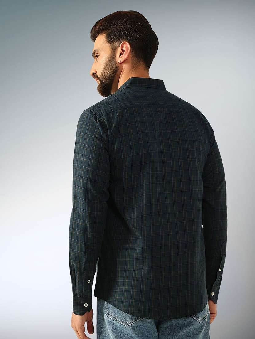 men checkered long sleeve regular fit casual shirt - 22305119 -  Standard Image - 2