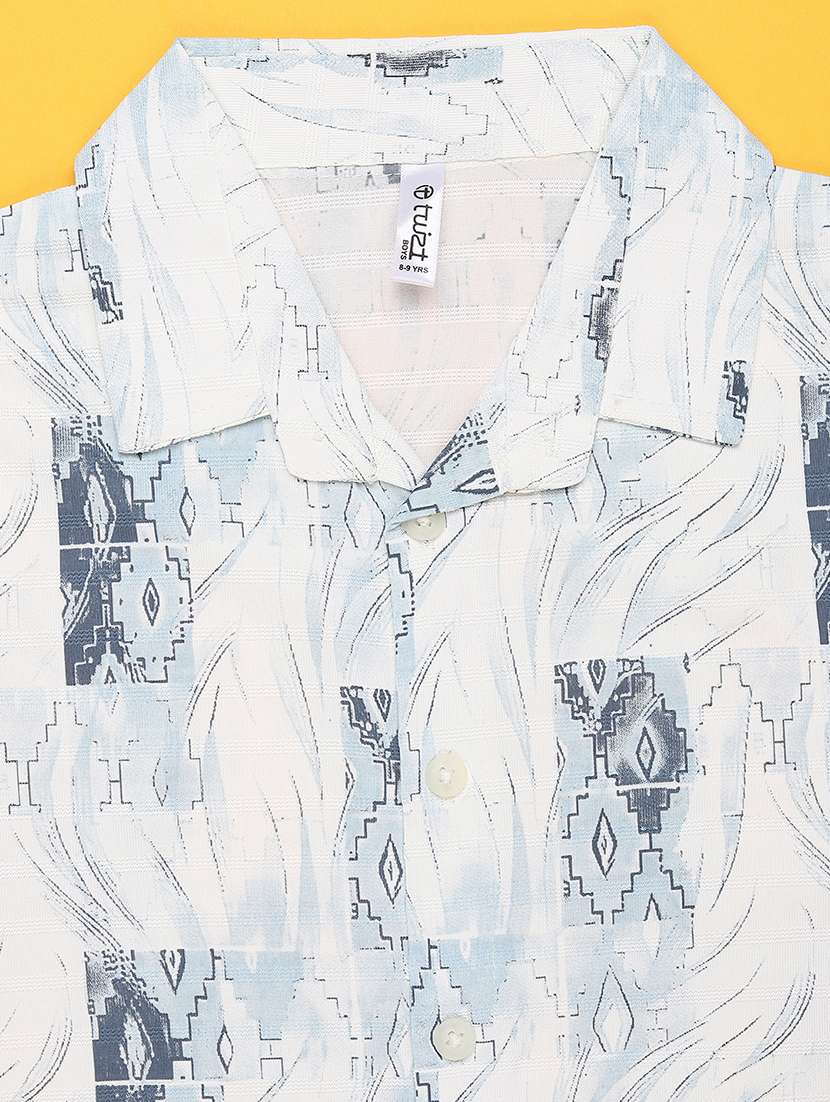 boys printed cuban collar shirt - 22305357 -  Standard Image - 2