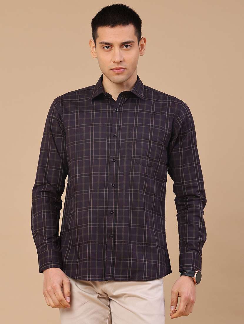 men checkered long sleeve slim fit casual shirt - 22305389 -  Standard Image - 2