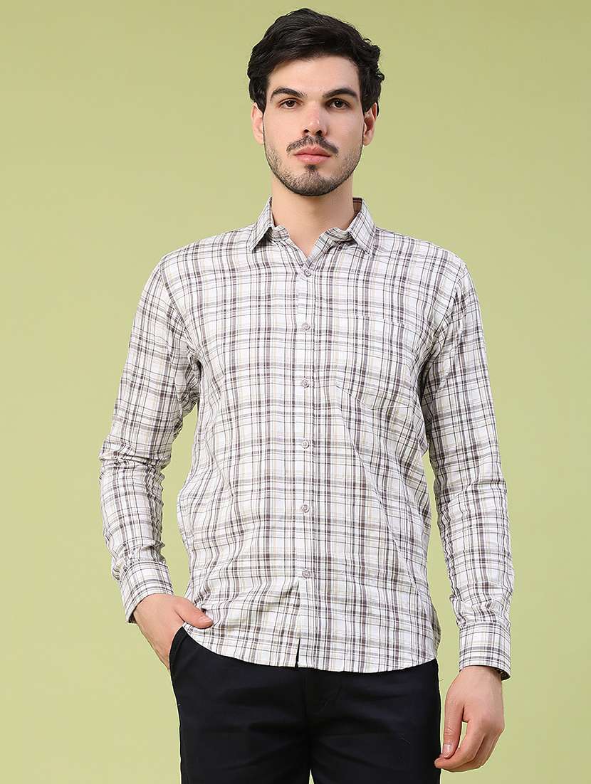men checkered long sleeve slim fit casual shirt - 22305391 -  Standard Image - 2
