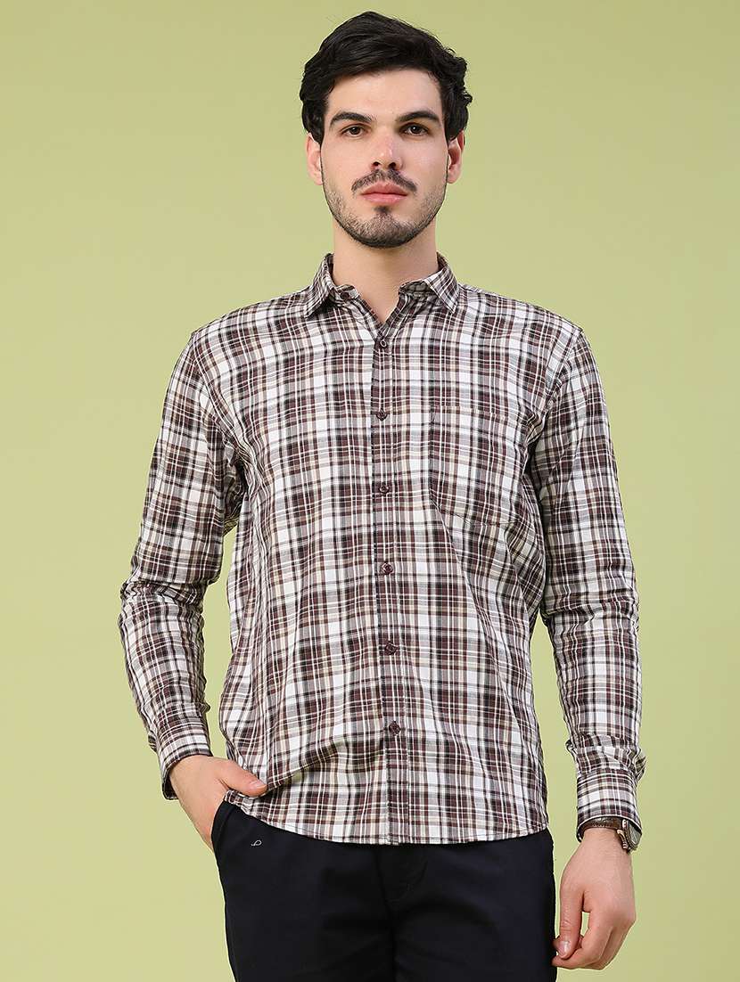 men checkered long sleeve slim fit casual shirt - 22305393 -  Standard Image - 2
