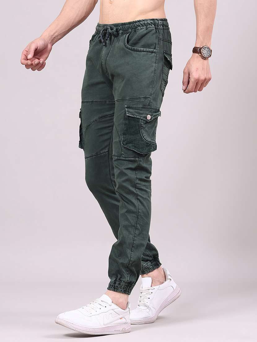 men solid mid rise regular fit jogger - 22305461 -  Standard Image - 2