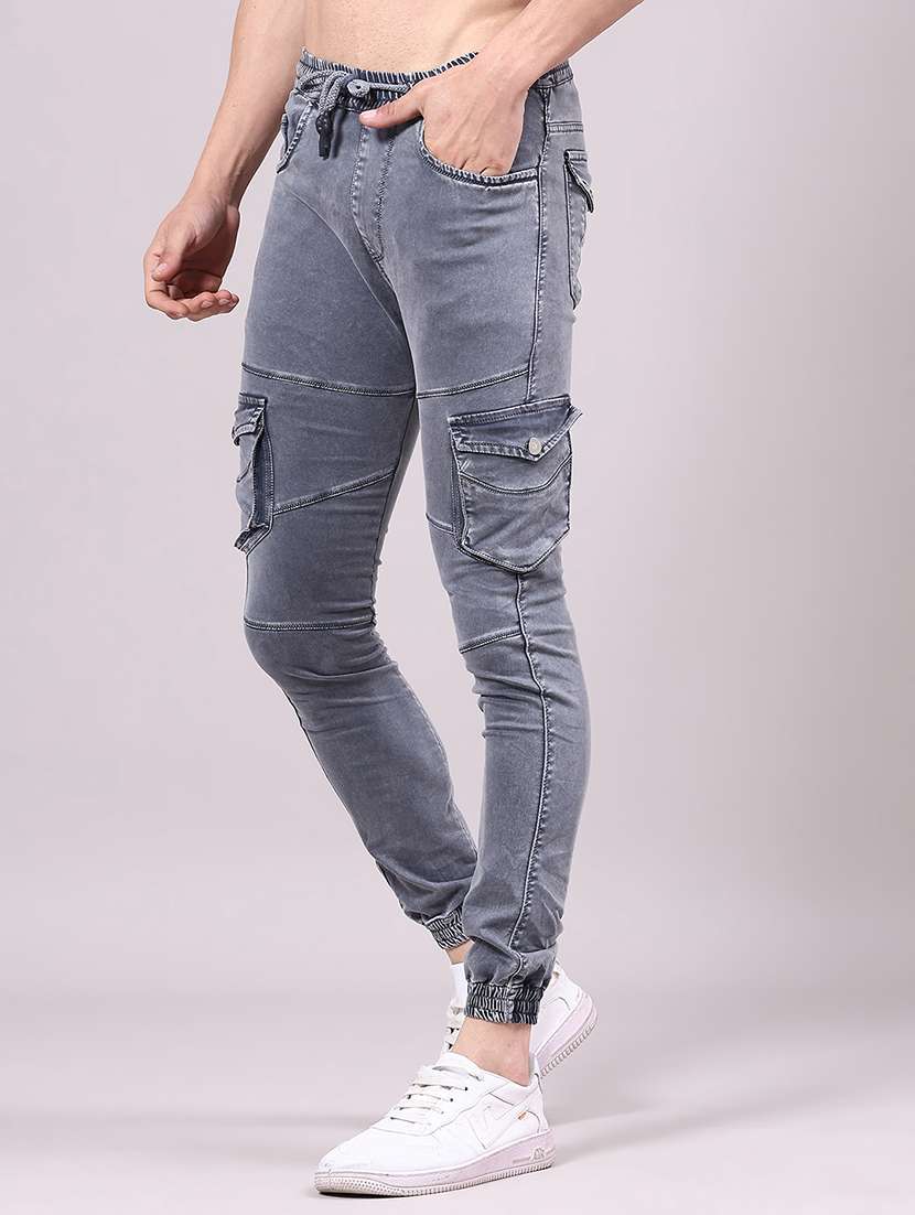 men solid mid rise regular fit jogger - 22305465 -  Standard Image - 2