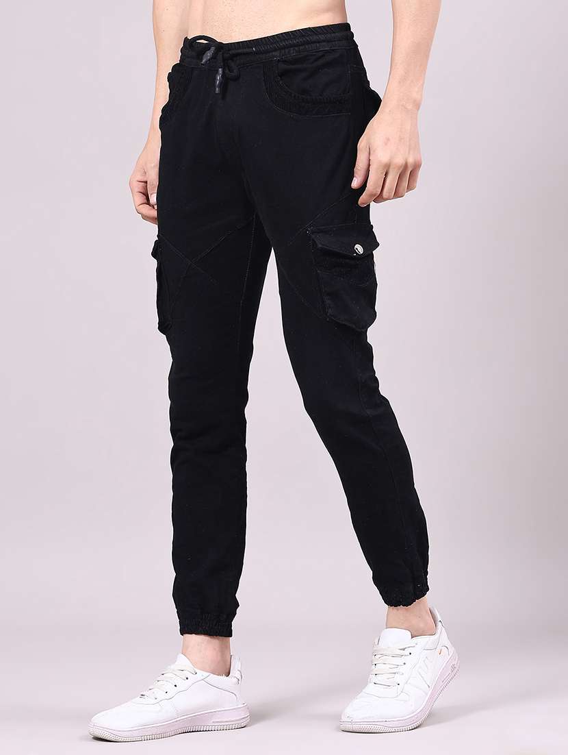 men solid mid rise regular fit jogger - 22305473 -  Standard Image - 2
