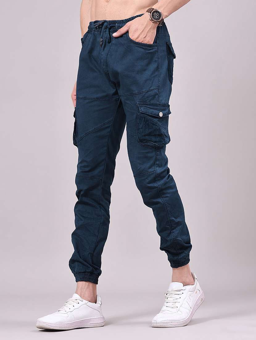 men solid mid rise regular fit jogger - 22305479 -  Standard Image - 2