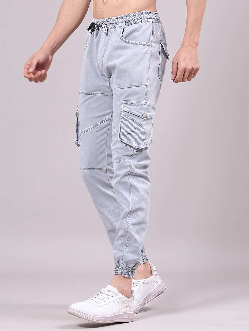 men solid mid rise regular fit jogger - 22305482 -  Standard Image - 2