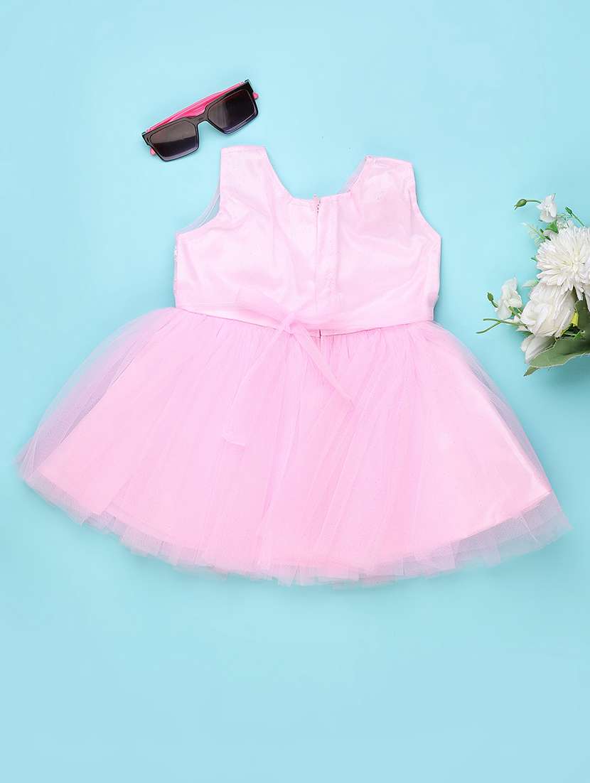 Girls Self Designed Sleeveless Fit & Flare Dress - 22305556 -  Standard Image - 2