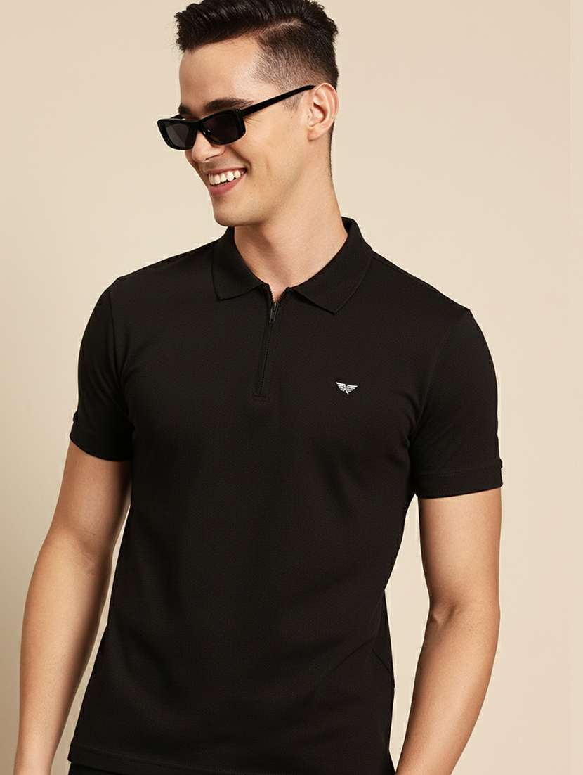 men solid short sleeve regular fit polo t-shirt
