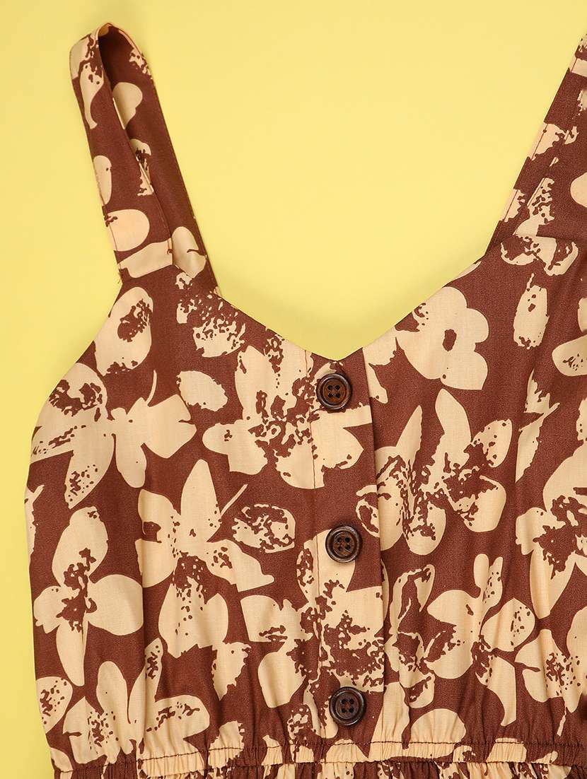 brown cotton tiered  dress - 22305807 -  Standard Image - 2