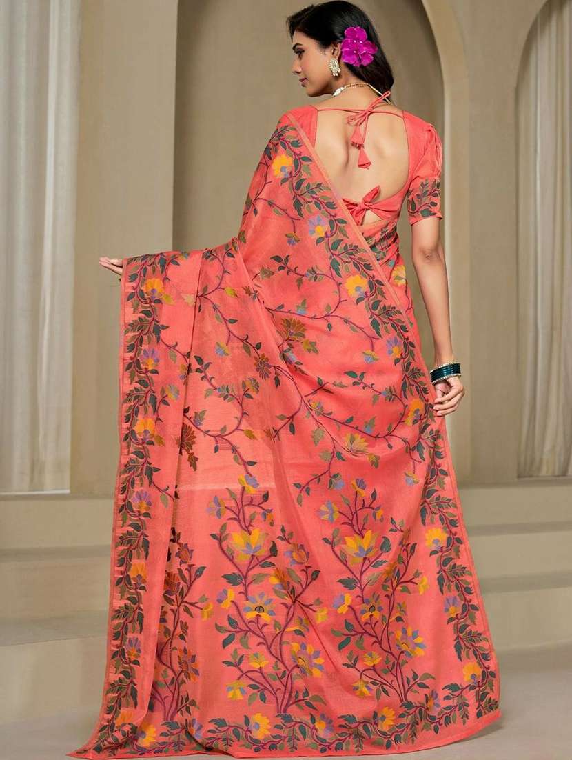 women floral handloom saree with blouse - 22305946 -  Standard Image - 2
